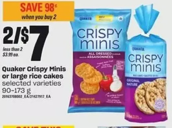 Loblaws Quaker crispy minis or large rice cakes offer