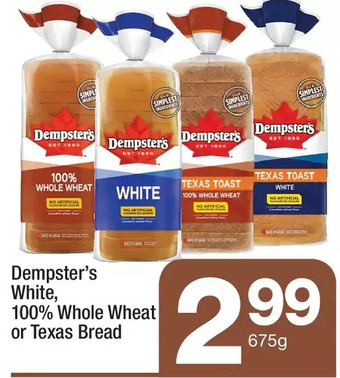 Highland Farms Dempster's white, 100% whole wheat or texas bread offer