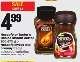 Loblaws Nescafe or taster's choice instant coffee offer
