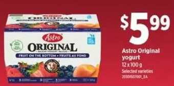 Loblaws Astro original yogurt offer