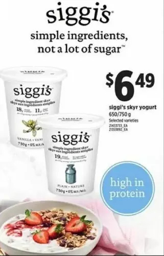 Loblaws Siggi's skyr yogurt offer