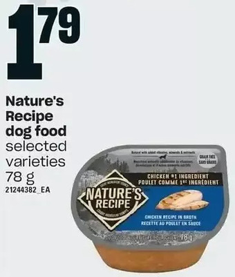 Independent Grocer Nature's recipe dog food offer
