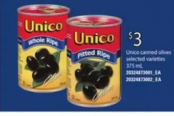 Loblaws Unico canned olives offer