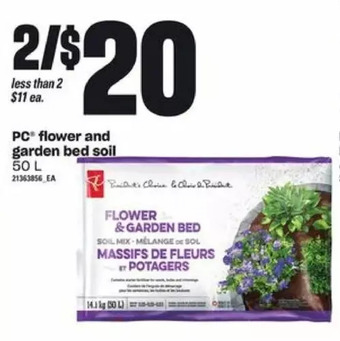 Loblaws Pc flower and garden bed soil offer