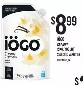 Independent Grocer Iogo creamy yogurt offer