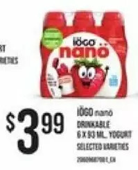 Loblaws Iögo nanö drinkable yogurt offer