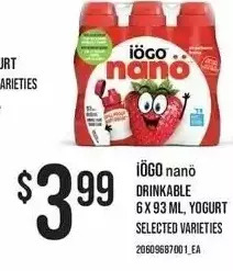 Independent Grocer Iogo nano drinkable yogurt offer