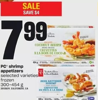 Loblaws Pc shrimp appetizers offer