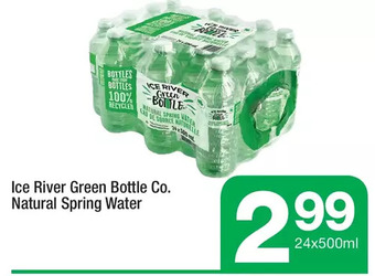 Highland Farms Ice river green bottle co. natural spring water offer