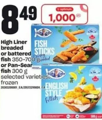 Loblaws High liner breaded or battered fish or pan-sear fish offer