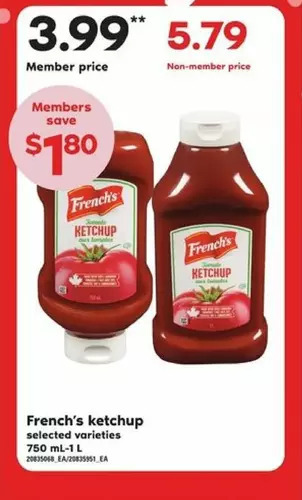 Loblaws French's ketchup offer
