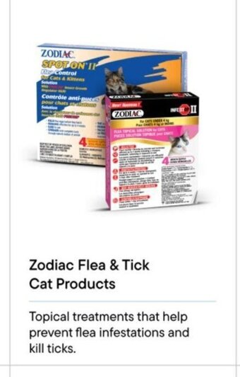 Petvalu Zodiac flea & tick cat products offer