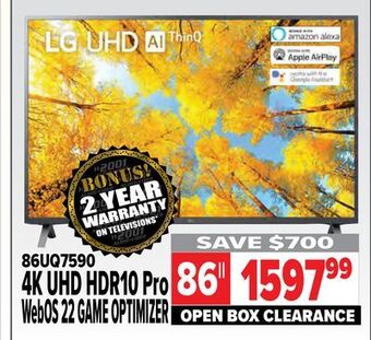 2001 Audio Video Lg 4k uhd hdr10 pro webos 22 game optimizer offer