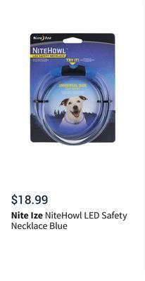 Petvalu Nitehowl led safety necklace blue offer