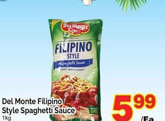 T&T Supermarket Del monte filipino style spaghetti sauce, 1kg offer