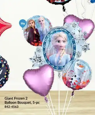Party City Giant frozen 2 foil balloon bouquet for birthday party, helium inflation included, 5-pc offer