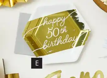 Party City Golden age 50th birthday hexagon metallic plates, 8-pk offer