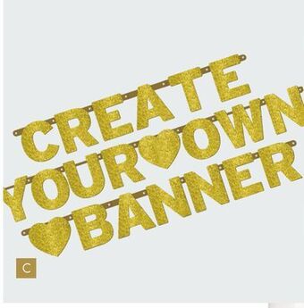 Party City Glitter gold letter banner kit offer