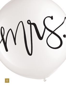 Party City Mrs. wedding latex balloon, 24-in, white/black offer