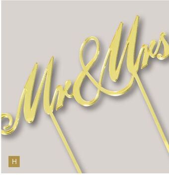 Party City Gold mr & mrs wedding cake topper, 6 1/2 x 6 1/2 offer
