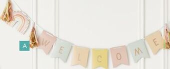 Party City Rainbow baby banner offer
