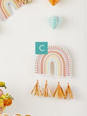 Party City Rainbow hanging cutouts with honeycombs, 2-pk offer