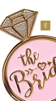 Party City Bride gold enamel pin offer