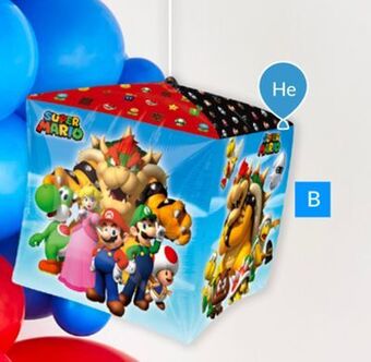 Party City Cubez super mario foil balloon for birthday party, helium inflation included, 15-in offer