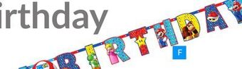 Party City Nintendo super mario brothers personalized jumbo letter banner kit offer