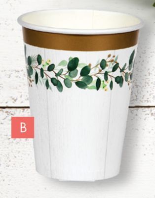 Party City Eucalyptus paper cups, 8-pk, 12-oz offer