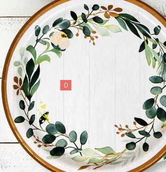 Party City Eucalyptus dinner plates, 8-pk offer