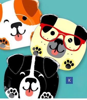 Party City Dog party shaped paper plates offer
