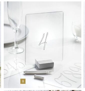 Acrylic table sign with stencils, clear