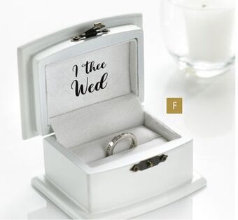 Party City Wedding ring bearer mdf box, white offer