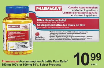 Pharmasave Pharmasave acetaminophen arthritis pain relief offer