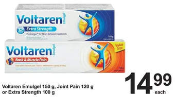 Pharmasave Voltaren emulgel, joint pain or extra strength offer