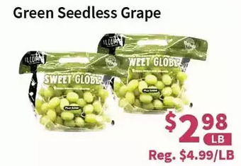 Blue Sky Supermarket Green seedless grape offer