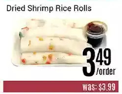 Nations Fresh Foods Dried shrimp rice rolls offer