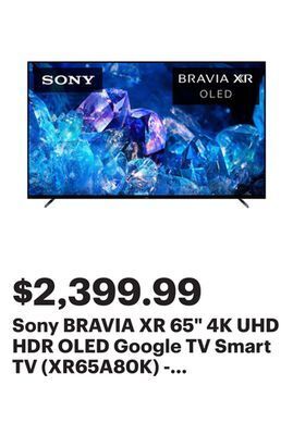 Best Buy Sony bravia xr 65 4k uhd hdr oled google tv smart tv (xr65a80k) - 2022 - titanium black offer