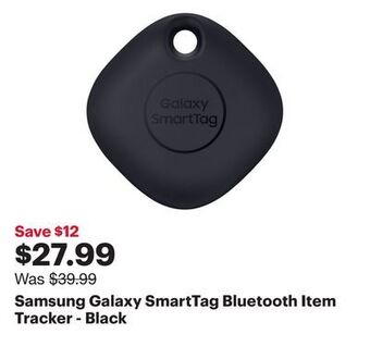 Best Buy Samsung galaxy smarttag bluetooth item tracker - black offer