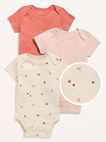 Old Navy Unisex short-sleeve bodysuit 3-pack for baby offer