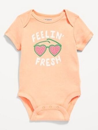 Old Navy Unisex short-sleeve graphic bodysuit for baby offer