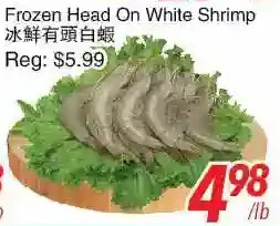 Foody World Frozen head on white shrimp offer
