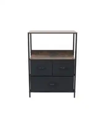 Beddington's 3 drawer fabric cabinet black/grey offer