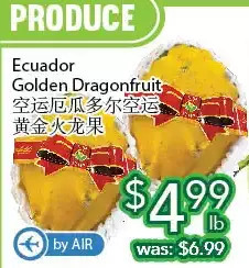 Ample Food Market Ecuador golden dragonfruit offer
