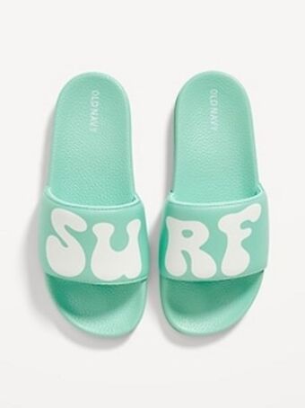 Old Navy Gender-neutral faux-leather pool slide sandals for kids offer