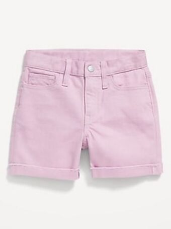 Old Navy High-waisted rolled-cuff twill midi shorts for girls offer