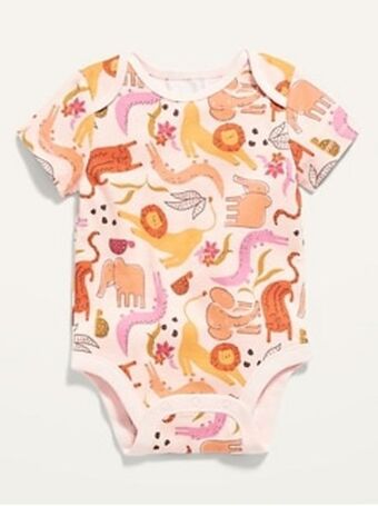 Old Navy Unisex printed short-sleeve bodysuit for baby offer