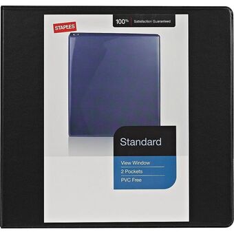 Staples Staples standard view binder with d-rings - 1/2 - black offer