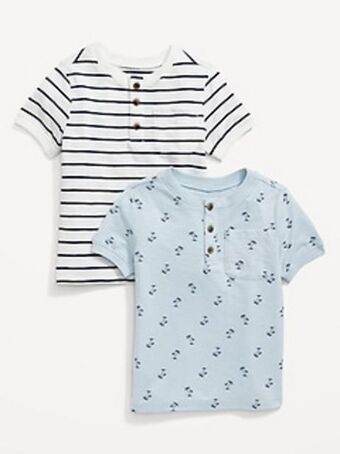 Old Navy Unisex short-sleeve pocket henley t-shirt 2-pack for toddler offer